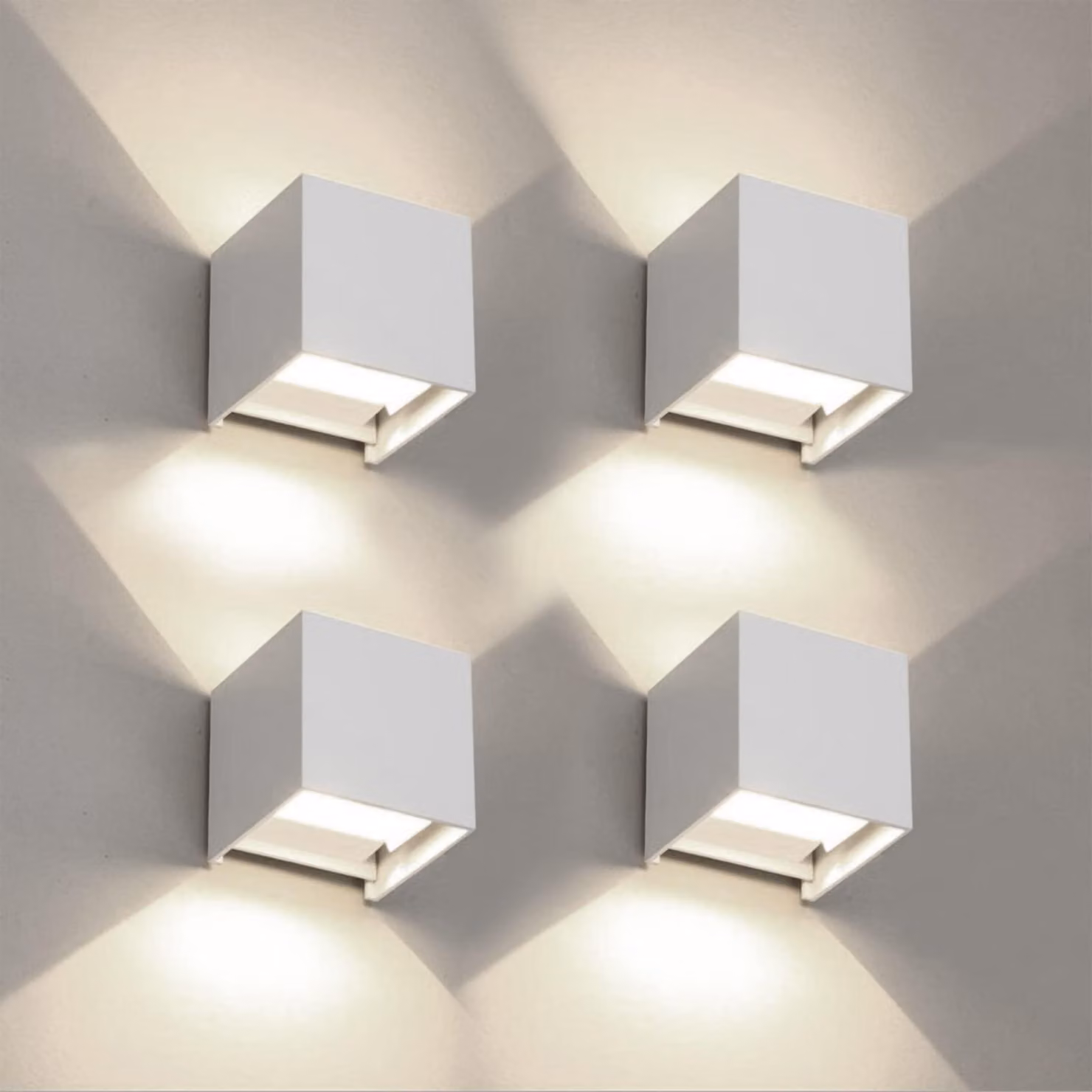 Lampada da parete moderna - Lampada LED da esterno da 20W - 12x12x12 cm - Alluminio - Bianco