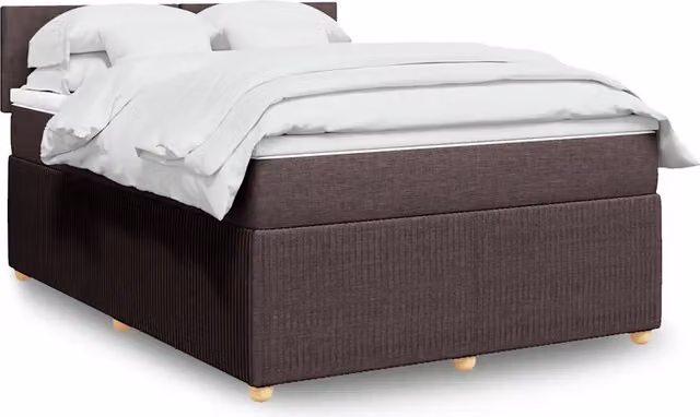 Giroletto a Molle con Materasso Marrone Scuro 140x190cm Tessuto 3289747