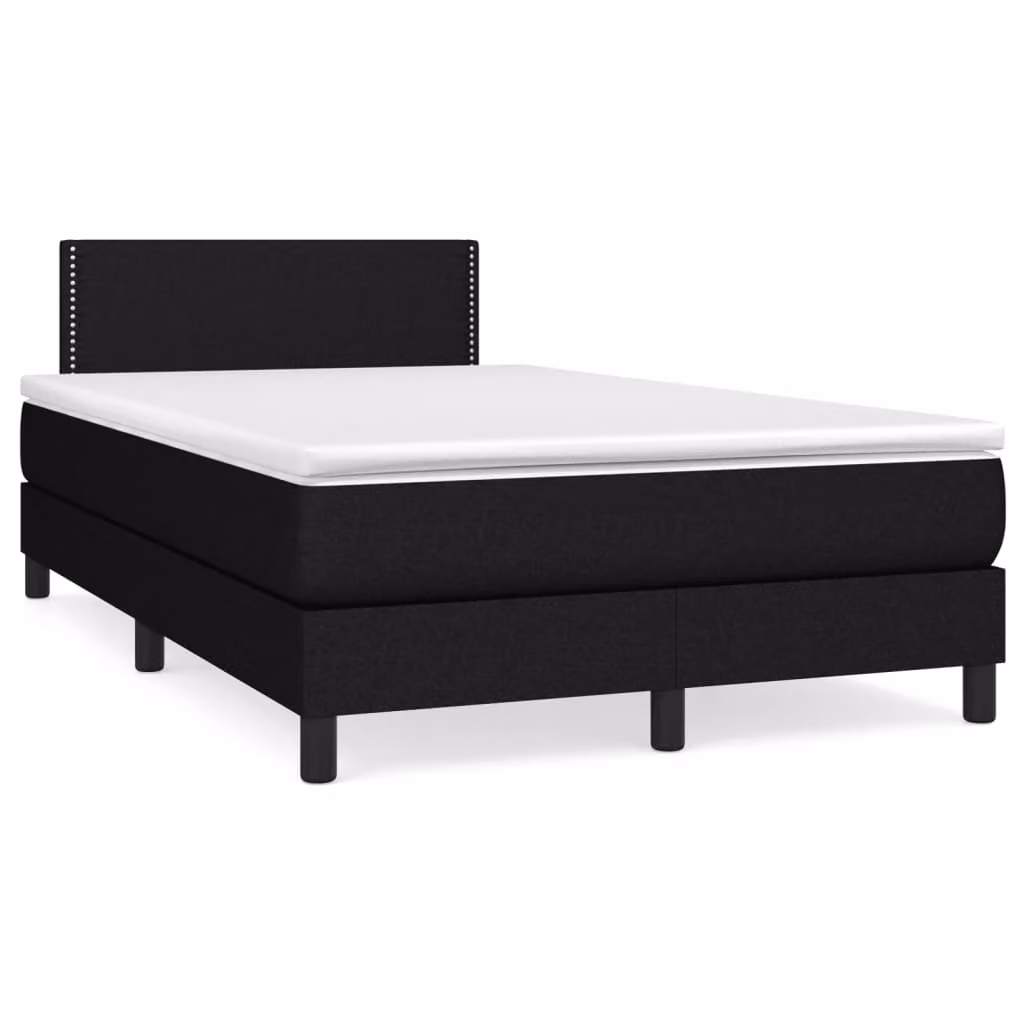 vidaXL Giroletto a Molle con Materasso Ibrido Nero e Bianco L/P/H: 120 x 200 x 88 cm – 1