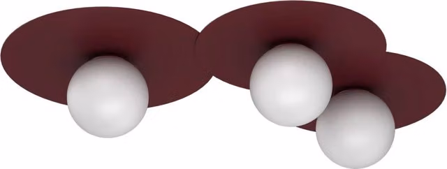 Lampada da soffitto Flat Luminex con 3 luci a sfera bianche in metallo e vetro, dimmerabile