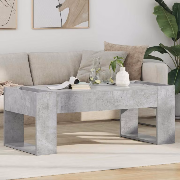 Maison Exclusive - Tavolino da caffè grigio cemento, dimensioni 110 x 50 x 41 cm, realizzato in materiale composito di legno