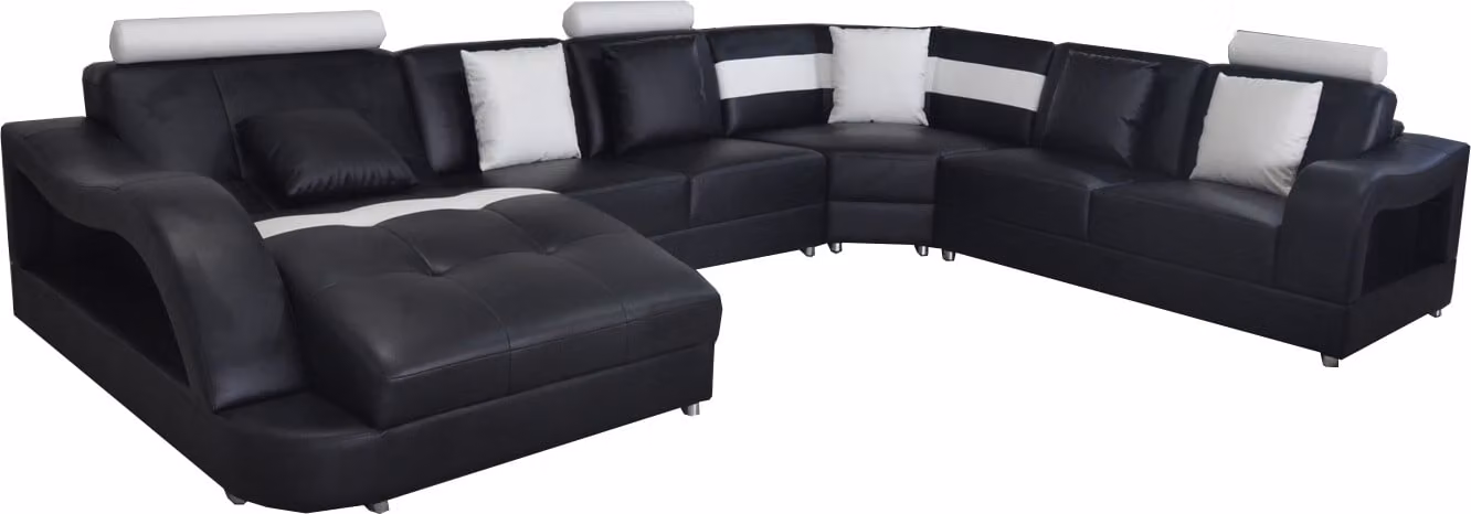 Leder Sofa Couch Wohnlandschaft Eck Garnitur Design Modern Sofas U-Form Couchen