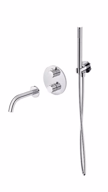 Set B724 Miscelatore Per Vasca Con Miscelatore + Set Doccia E Bocca Per Vasca Zen, Cromo (S952-034)