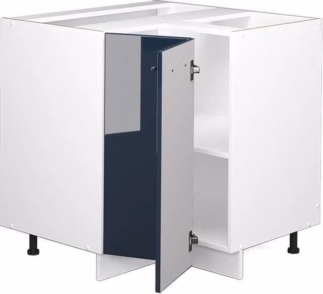 Mobile ad angolo cucina Fame-Line Blu scuro lucido/Bianco 80.5 cm, PL Antracite Vicco