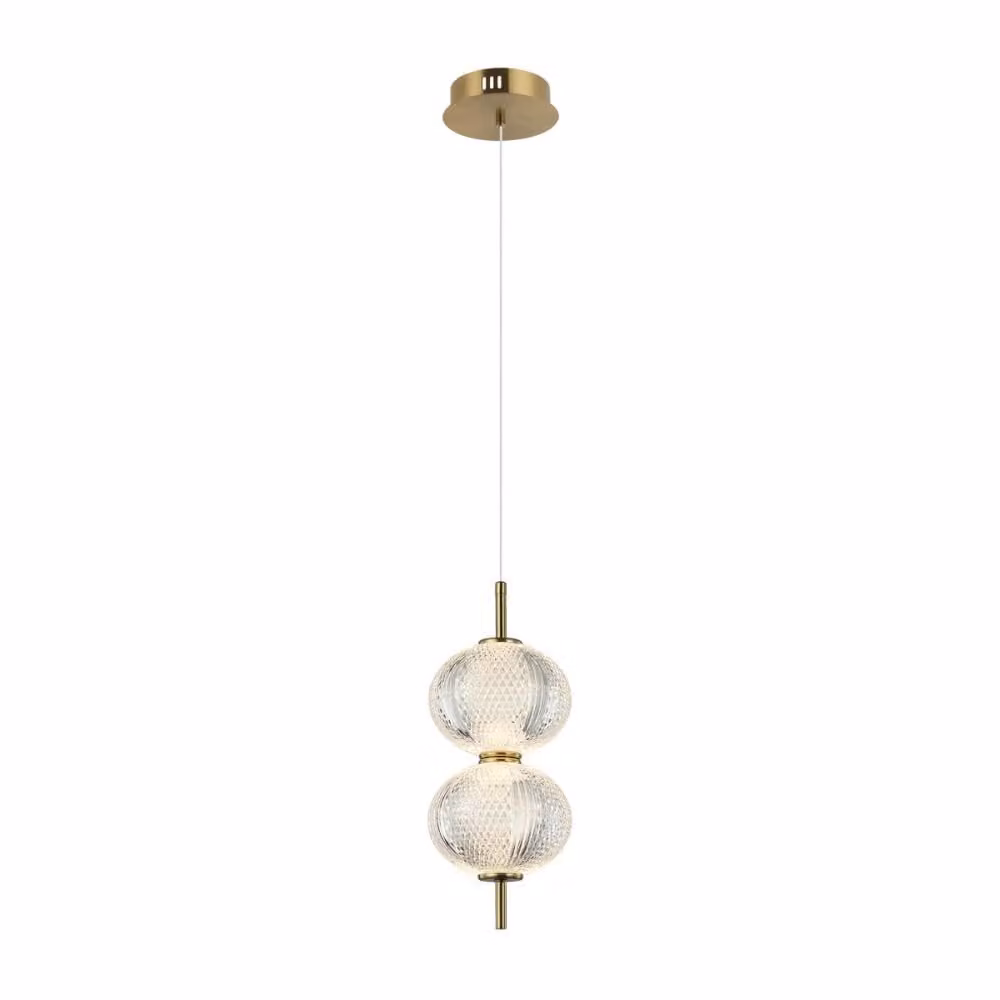 Lampada a sospensione decorativa per soggiorno sopra il tavolo ottone decorativo vetro baubles verticale colore caldo LED 10W LAZIE Italux