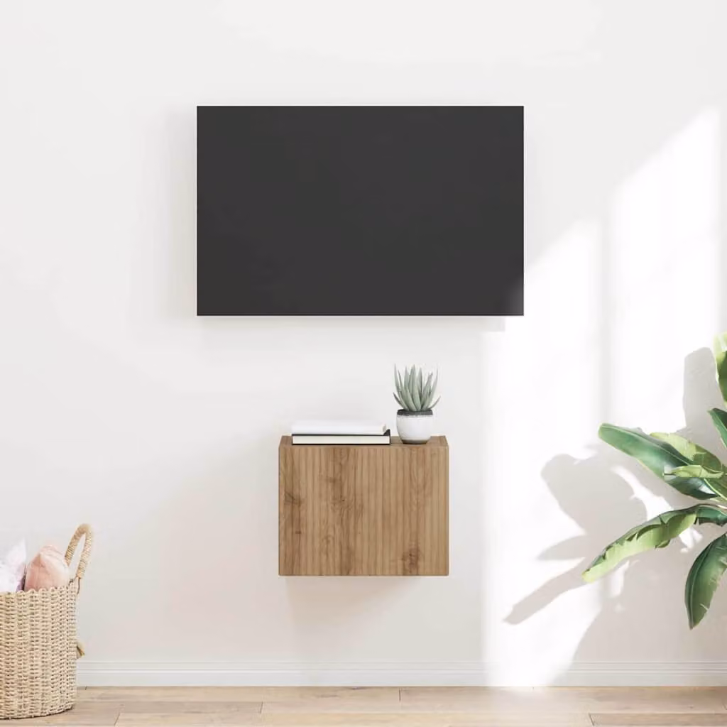 Mobile TV da parete vidaXL in Rovere Artigianale, L 39 cm x P 31 cm x H 29,5 cm