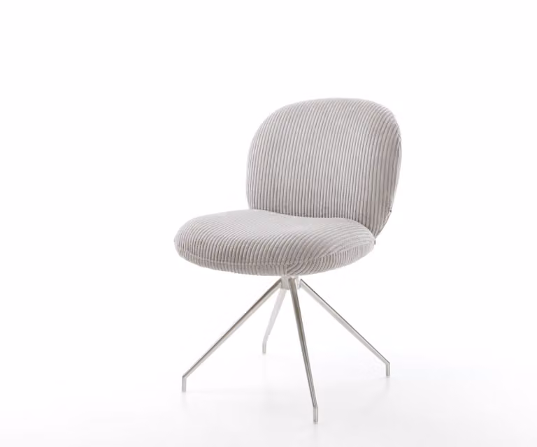 DELIFE Sedia girevole Nube-Flex, colore grigio argento, base a croce conica in acciaio inossidabile, girevole a 180°, con molle insacchettate