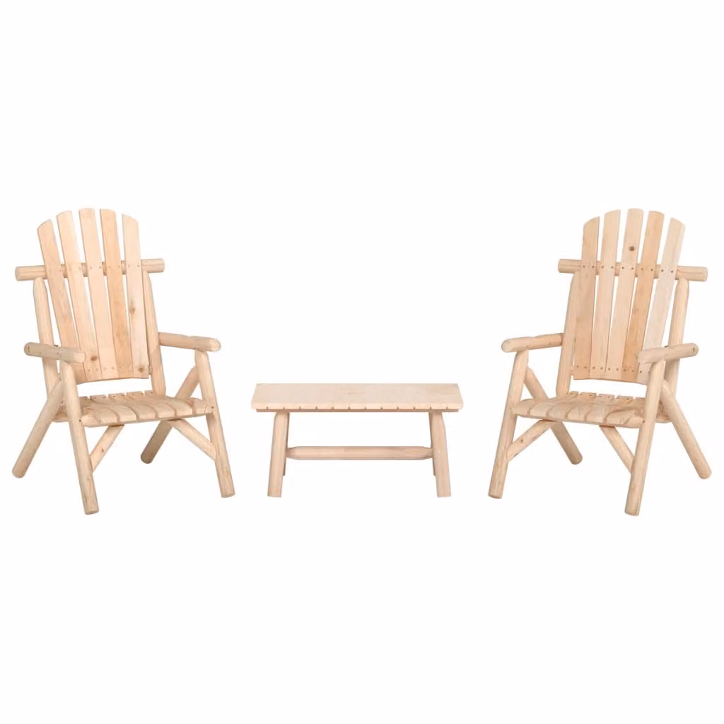 The Living Store Set di 3 pezzi per salotto da giardino in legno massiccio di abete rosso