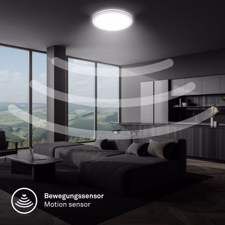 KADA Microwave LED Plafoniera con effetto retroilluminato - Cromo opaco