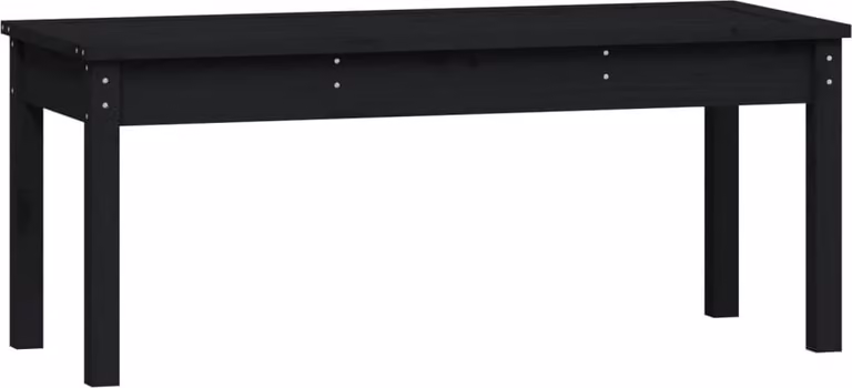 Panca da Giardino Nera 109x44x45 cm Legno Massello di Pino