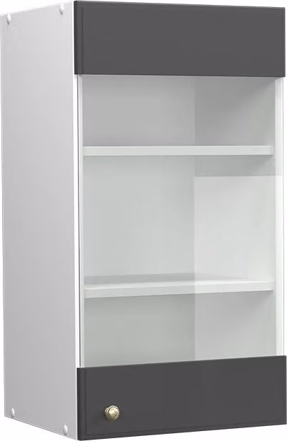 Mobile da cucina pensile Vicco Fame-Line con ante in vetro, Antracite-oro/Bianco, L: 40 cm – 1