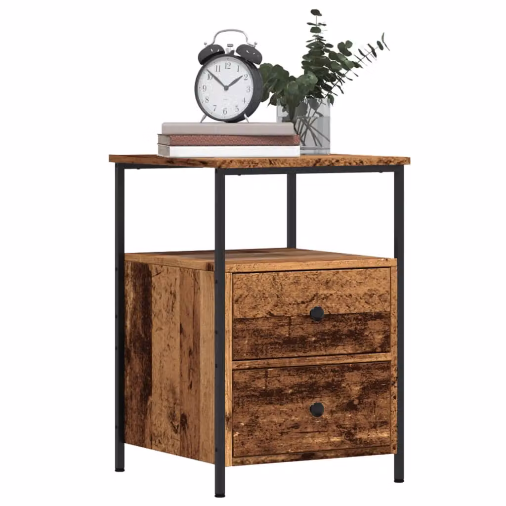 Comodino vidaXL in Legno Antico Marrone, Appeso a Parete, L 34 cm x P 35,5 cm x H 50 cm
