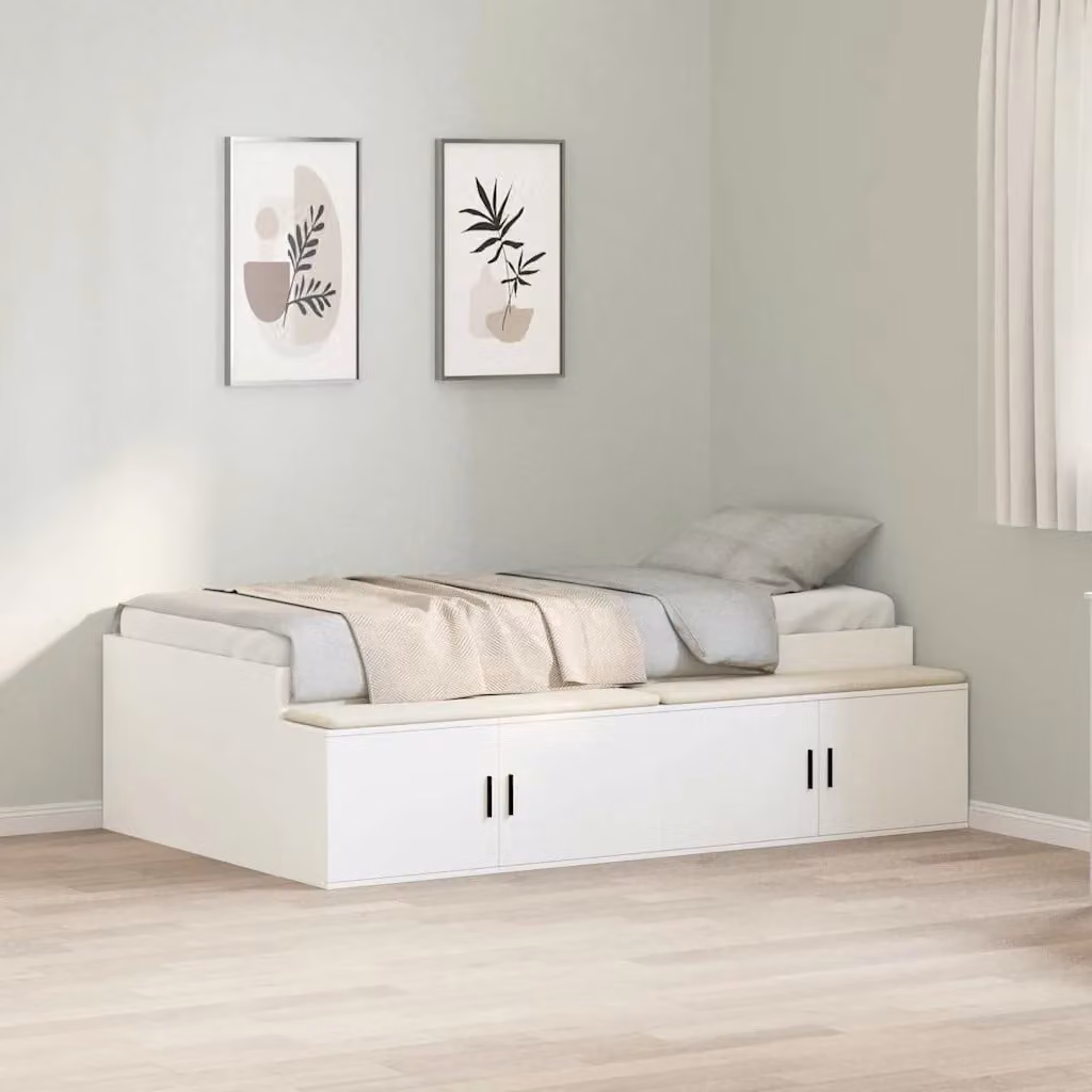 Struttura del letto moderna vidaXL in legno ingegnerizzato bianco L 200 x P 80 x H 108 cm