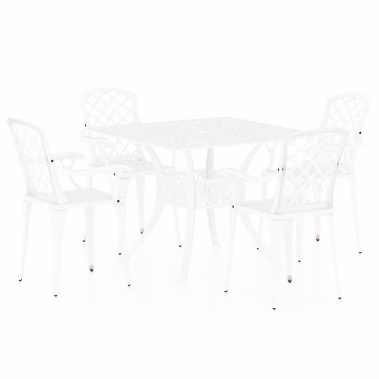 Set da Bistrot 5 pz in Alluminio Pressofuso Bianco