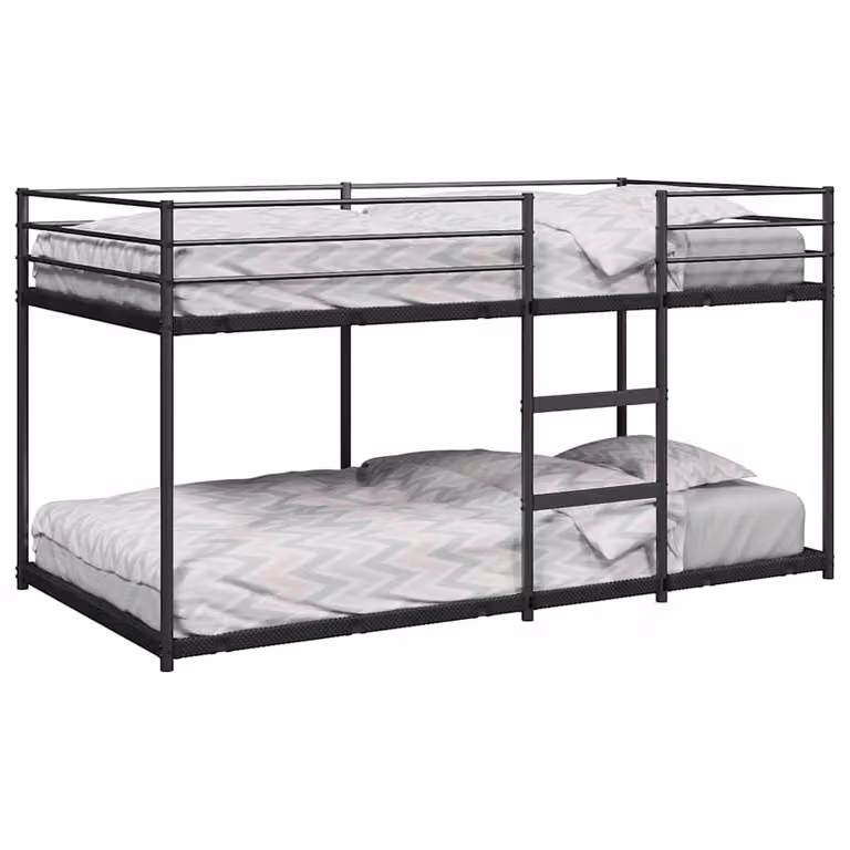 Letto a castello a due livelli vidaXL in metallo nero per bambini L/P/H: 200 x 90 x 176 cm
