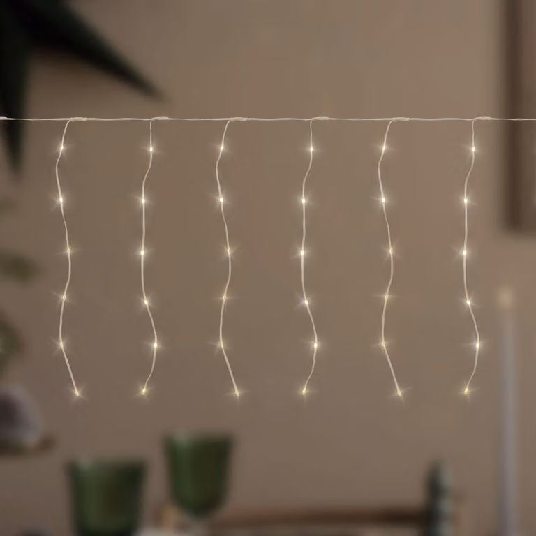 ECD Germany Tenda luminosa a LED 600 cm 240 LED bianco caldo incl. timer 19 modalità di illuminazione Tenda per decorazioni natalizie per interni/esterni Fata LED natalizia