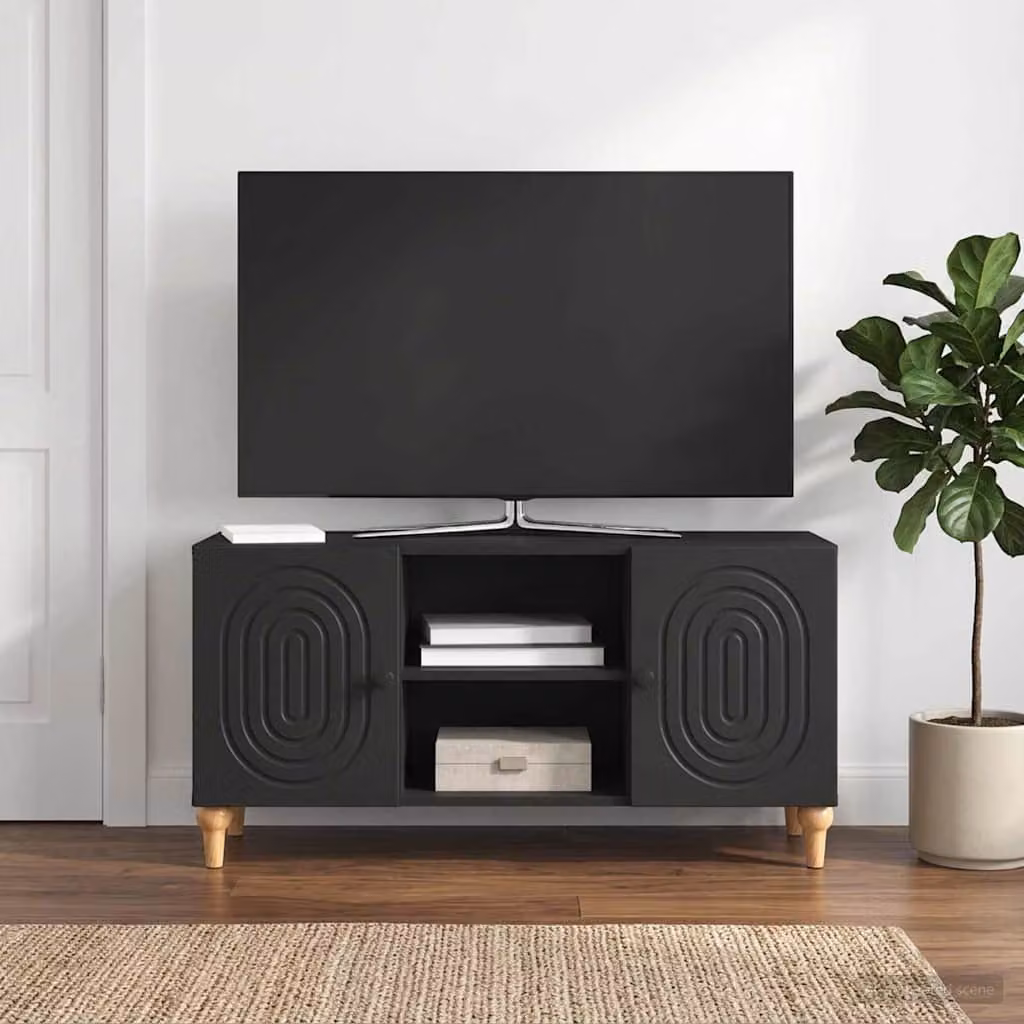 Mobile TV vidaXL Nero in MDF per Soggiorno L: 102 cm, P: 34,5 cm, H: 50 cm