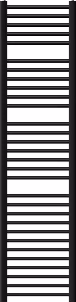 LuxeBath radiatore bagno Sahara, 400x1800 mm, nero, curvo con attacco laterale