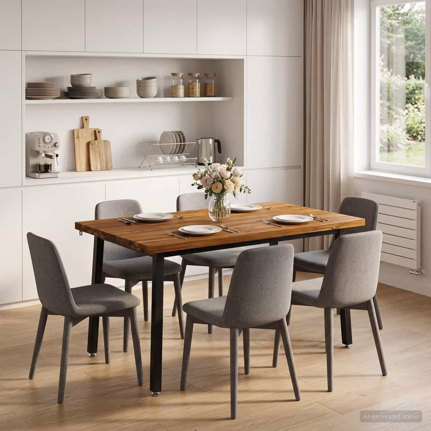 vidaXL Tavolo da pranzo quadrato 120 x 90 x 75 cm
