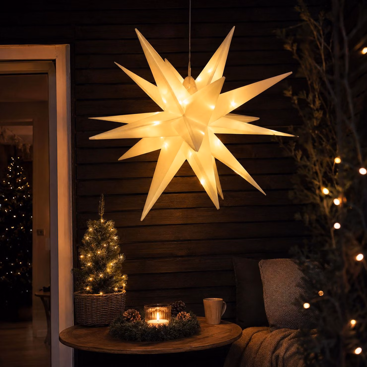 stella LED 3D per luci natalizie appese DIA 100cm per esterni IP44