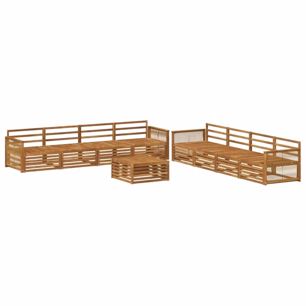 Set di 9 divani da esterno moderni vidaXL in legno di acacia massello colore marrone naturale – 2