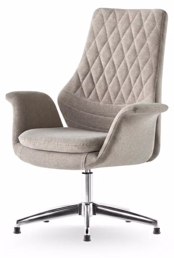 Sedia per conferenze, design moderno, beige, mobili da ufficio, soggiorno