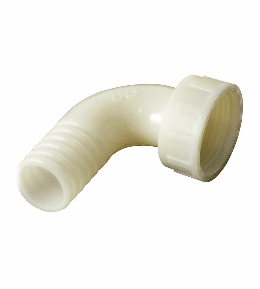Portagomma curvo in plastica a 90° per tubo