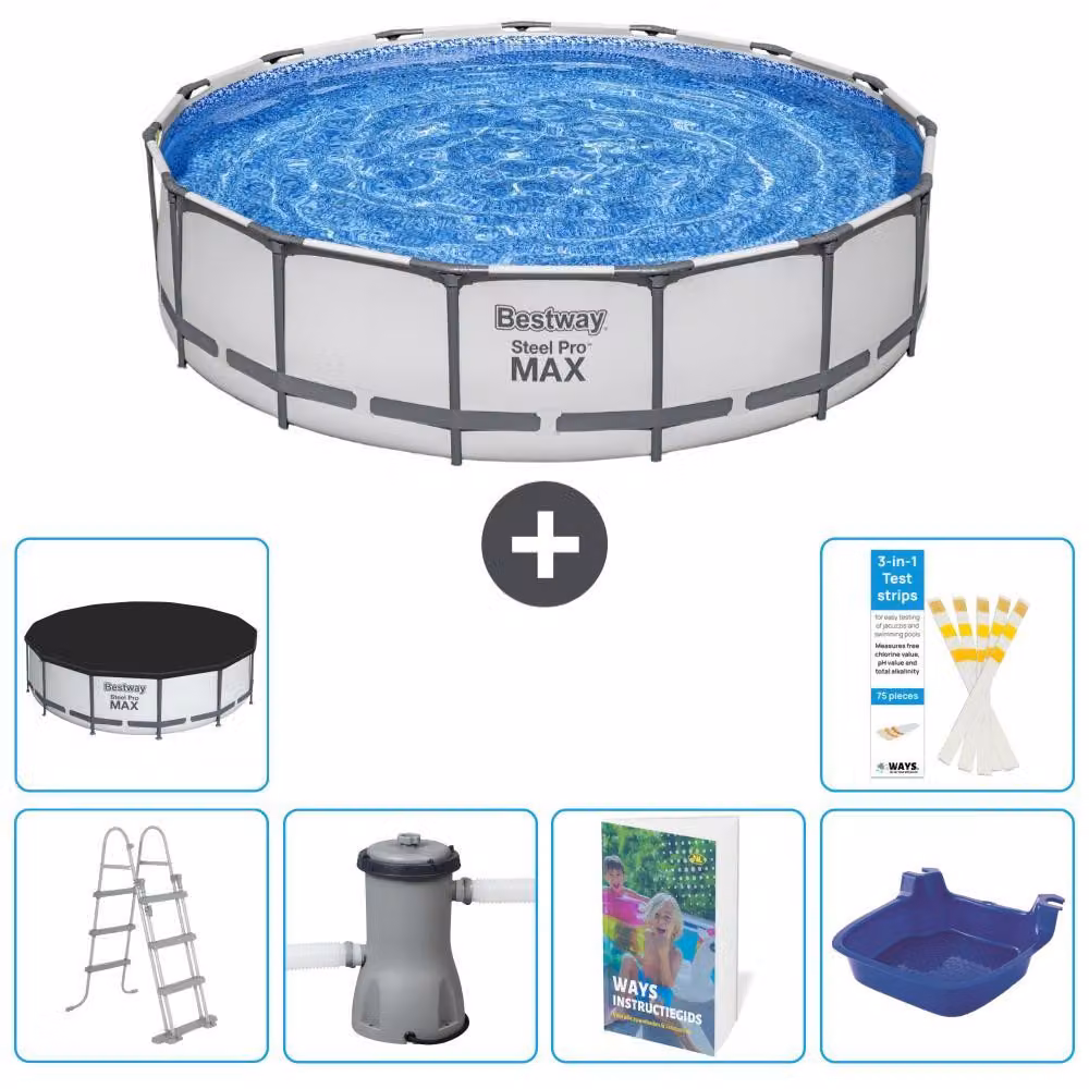 Piscina gonfiabile Bestway Steel Pro MAX, rotonda, 457x122 cm, composta da 5 parti, modello S662