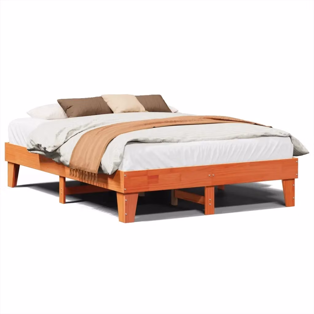 Letto in legno di pino Marrone Cera vidaXL L/P: 150 x 200 cm – 2