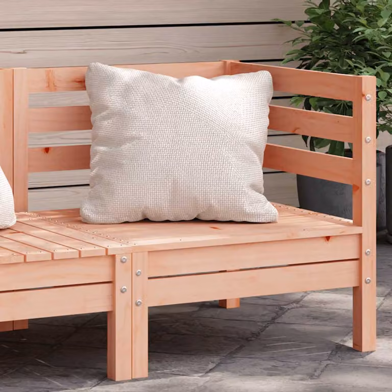 vidaXL Divano Angolare da Giardino in Legno Massello di Douglas, Marrone e Beige