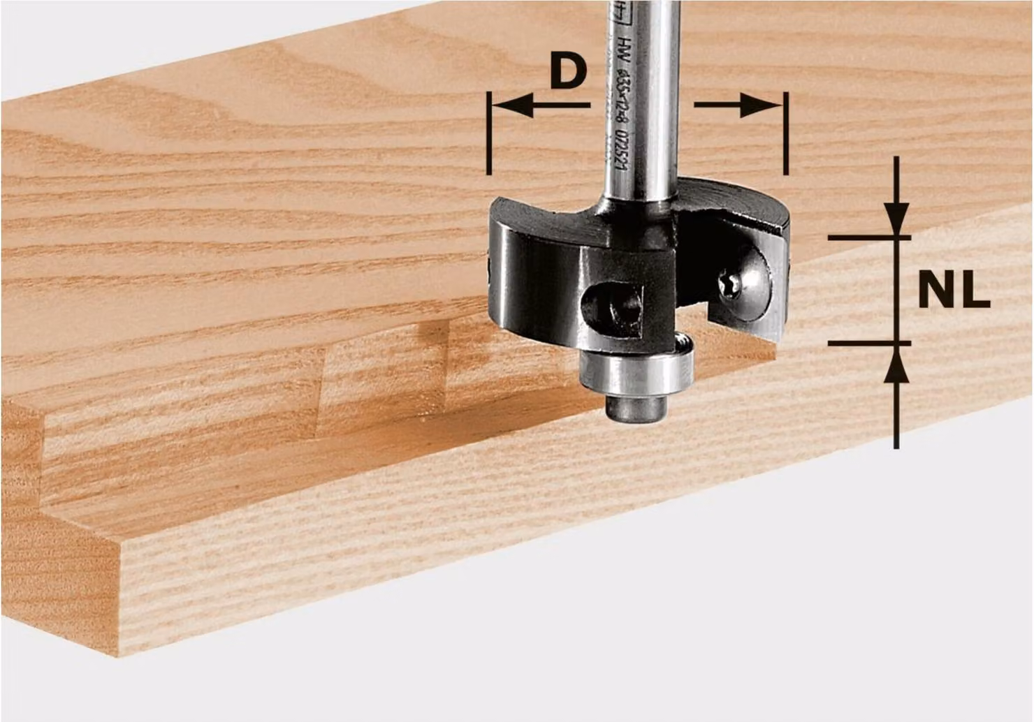 Festool Fresa per scanalature con inserti intercambiabili HW, gambo da 8 mm, HW S8 D38/12 | 491085