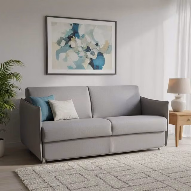 Divano Letto Cecina DMORA 3 Posti Sfoderabile Grigio Made in Italy L: 200 cm, P: 95 cm