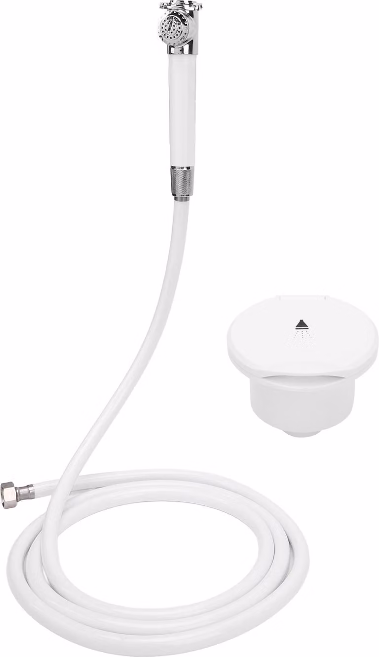 Soffione doccia da incasso, portatile, per mini imbarcazioni, pressato a mano, acciaio inox 316, spruzzatore in PVC per camper, yacht, camper, tubo dell'acqua da 2,5 m