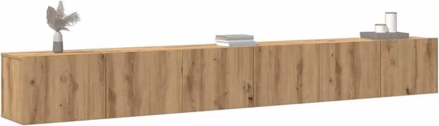 Set di 3 mobili TV da parete vidaXL in rovere marrone con finitura opaca L/P/H: 80 x 30 x 30 cm