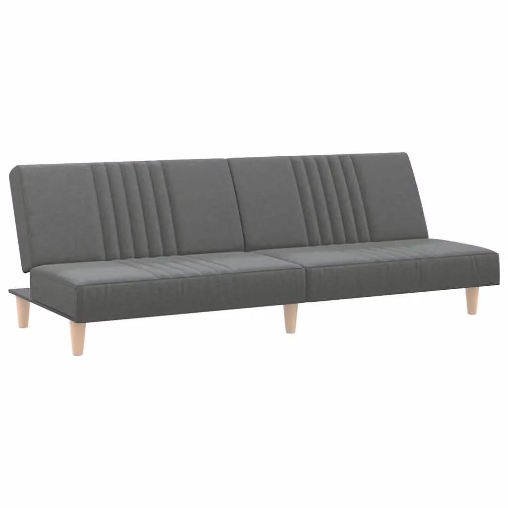 Divano Letto Click Clack vidaXL in Tessuto Grigio con Funzione Letto e Poggiatesta Regolabile L/P/H: 200 x 90 x 89 cm – 2