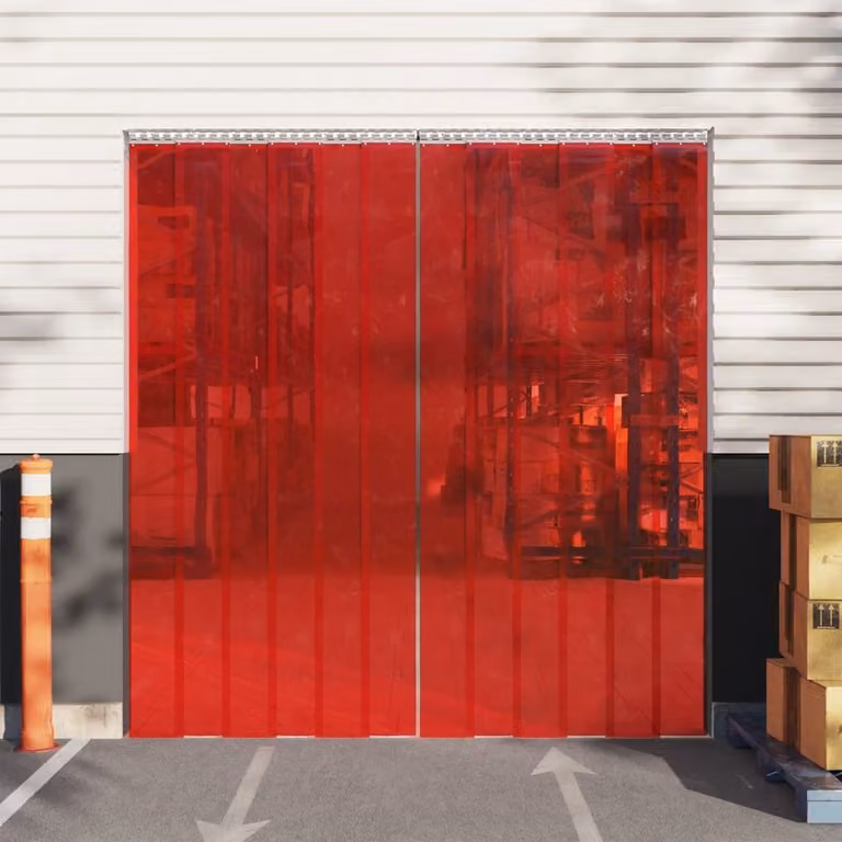 Tenda per porte vidaXL rossa in PVC con strisce isolanti termicamente e acusticamente L: 10 m, L/P: 200 mm x 1,6 mm