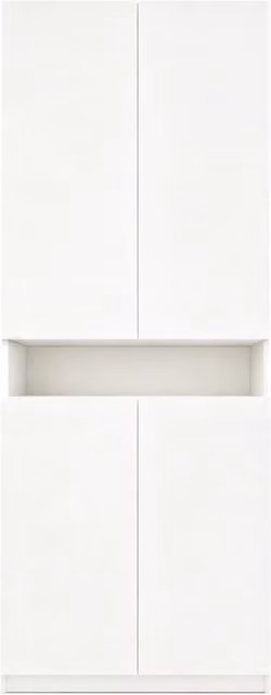 Armadio moderno a 2 ante con vano centrale illuminato a LED per camera da letto, finitura bianca opaca in MDF, L: 70 cm, P: 55 cm, H: 180 cm – 1