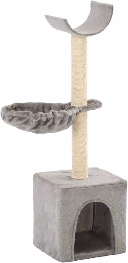 The Living Store Tiragraffi per gatti con tiragraffi in sisal 105 cm Grigio