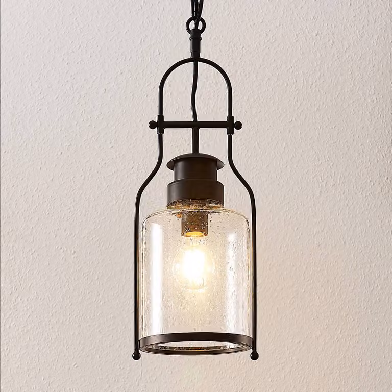 Lampada a sospensione Rozalie Lindby, dimmerabile, Nero, Corridoio, Metallo, Vintage, Lampada a sospensione