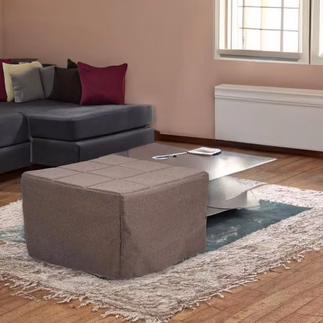 Pouf letto singolo pieghevole Vega Veriaffari in tessuto colore beige e marrone – 1