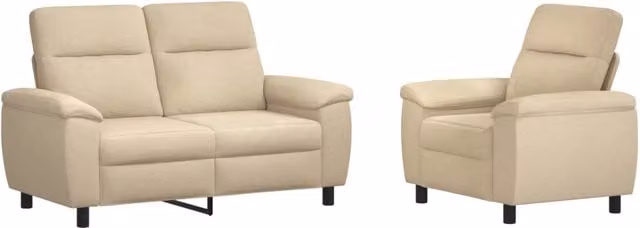 Set di 2 divani moderni vidaXL in tessuto beige con struttura in metallo per il tuo soggiorno
