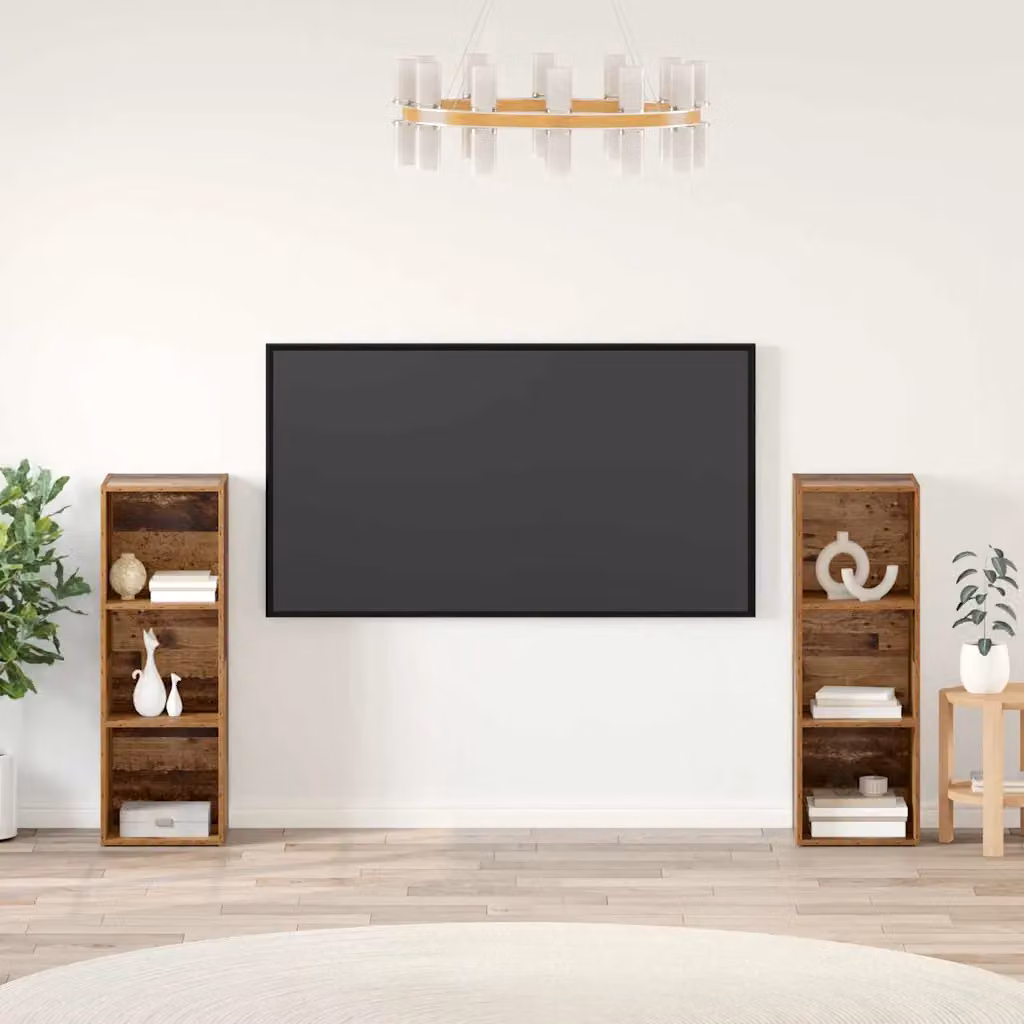 Set di 2 mobili TV vidaXL in legno ingegnerizzato color marrone stile rustico