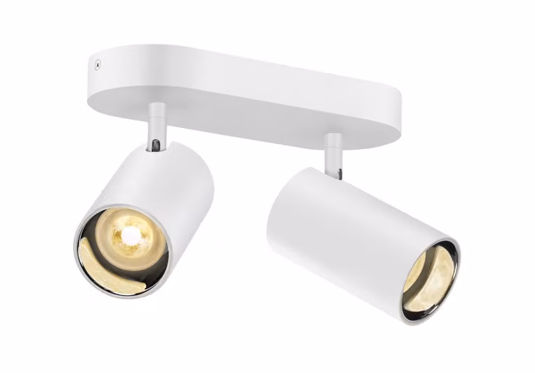 ASTO TUBE, plafoniera a plafone, cilindrica, GU10, 2x max. 10 W, bianco