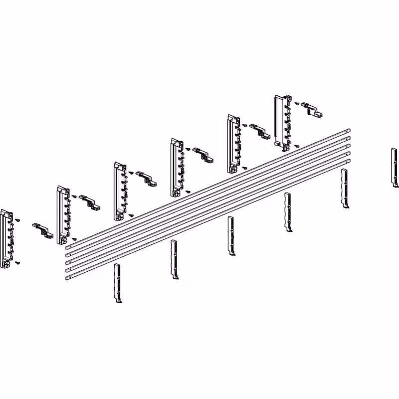 Modulo barra collettrice ABN a incasso 5 moduli larghi/2 moduli profondi, 40 mm, con rame 12x5 mm, 5 poli, EBM 70 mm MTSC52515