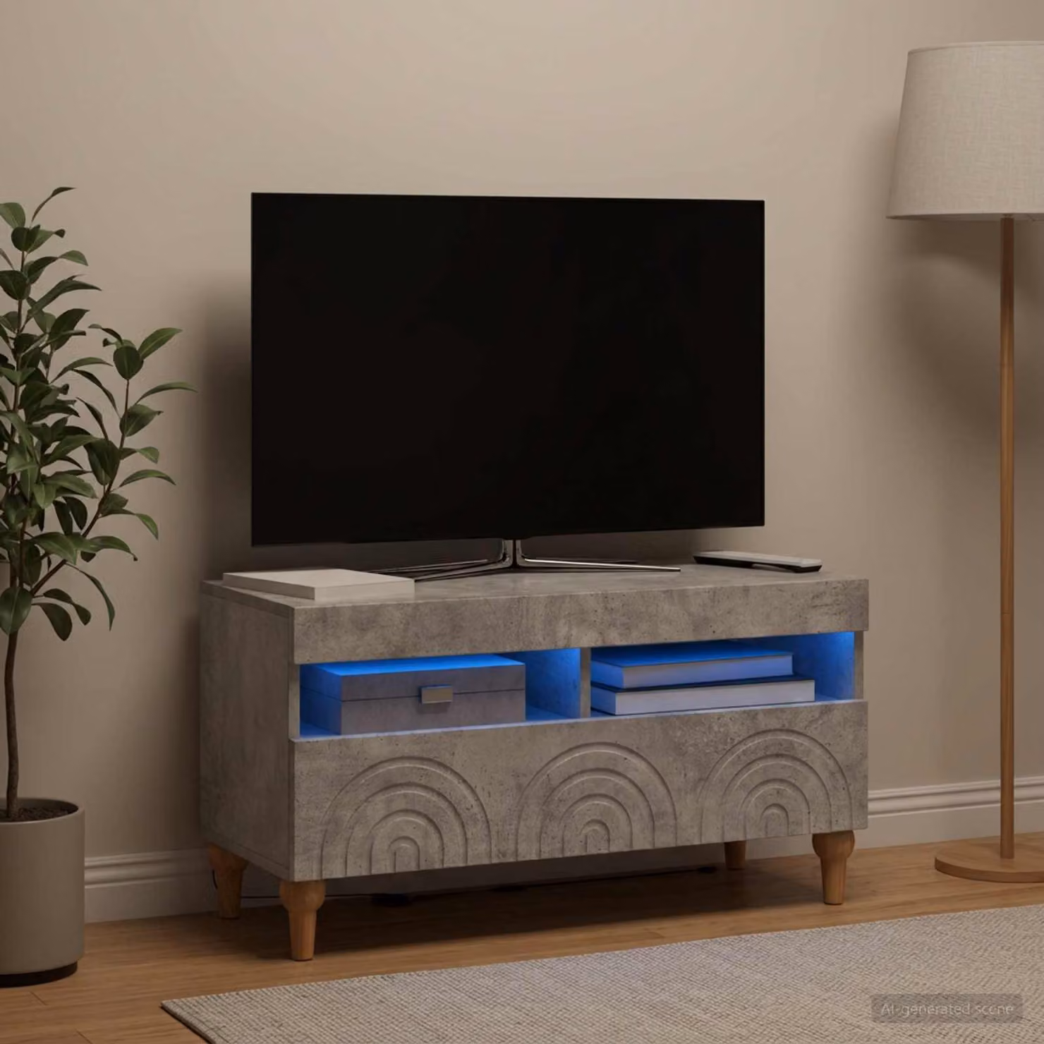 Mobile TV LED vidaXL ALKMAAR Grigio con illuminazione integrata L: 81 cm, P: 35 cm, H: 43 cm
