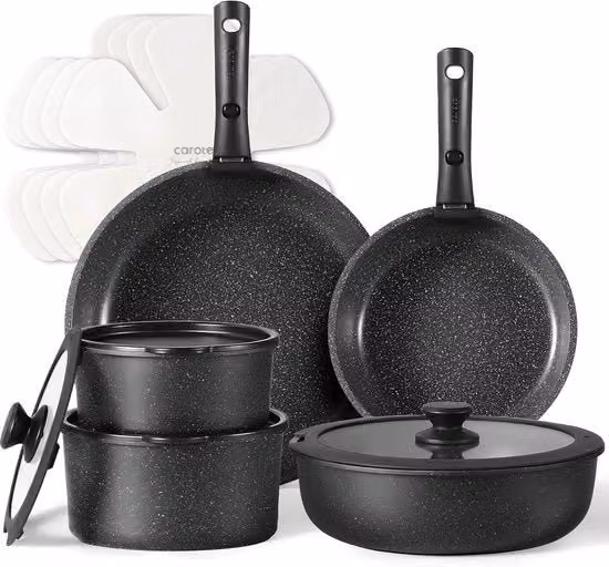 Kit di sostituzione gomme con maniglie rimovibili - 15 pezzi - nero - antiaderente