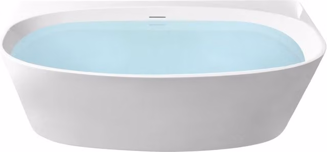 Vasca da bagno in acrilico ovale a filo parete 150 x 79 cm Bianca stile moderno