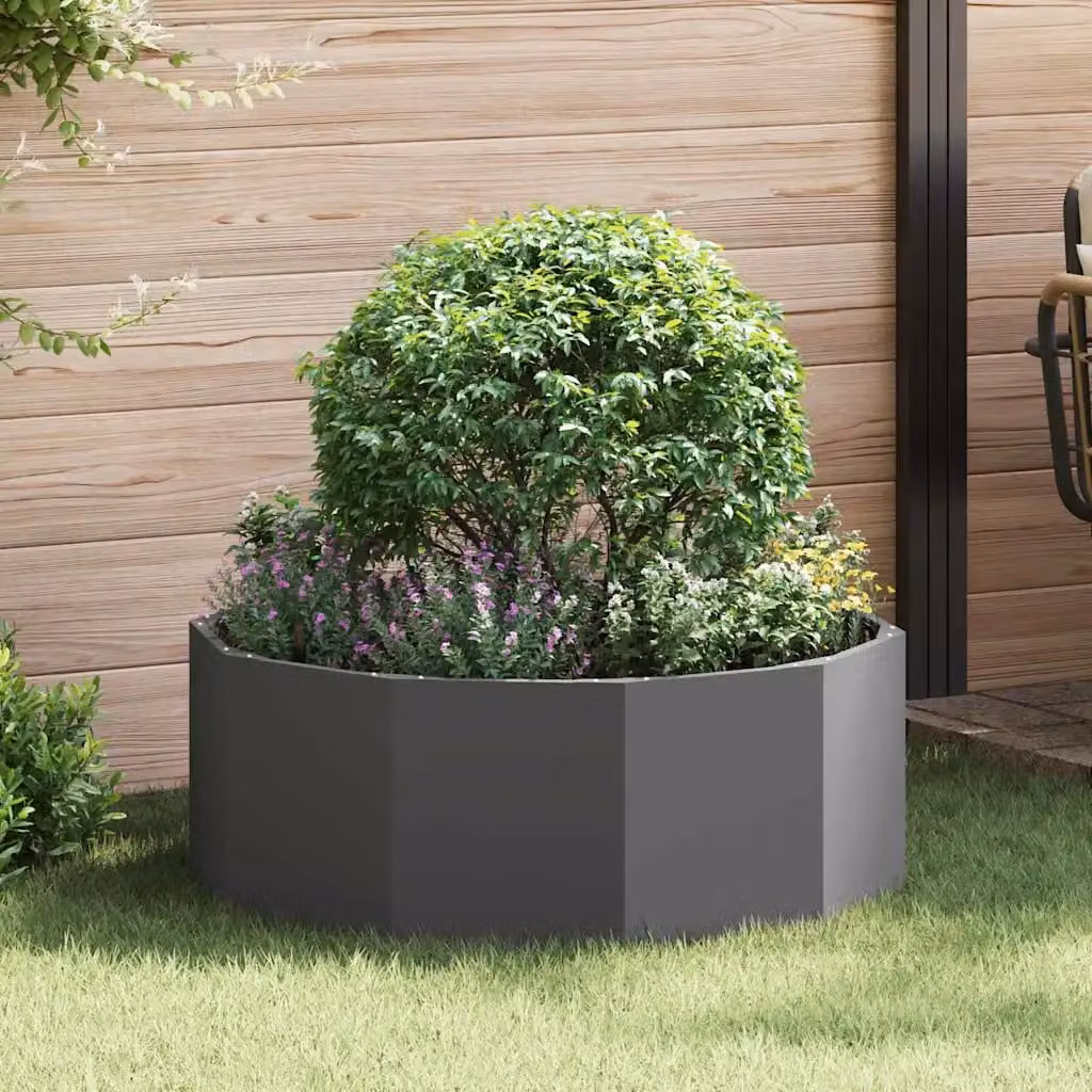 Fioriera da giardino vidaXL in acciaio nero L 90 x P 90 x H 35 cm