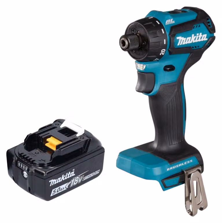 Trapano avvitatore a batteria Makita DDF 083 T1 18 V 40 Nm 1/4'' brushless + 1x batteria ricaricabile 5,0 Ah - senza caricabatterie