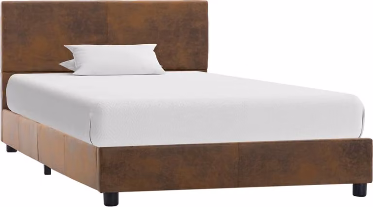 The Living Store Struttura letto scamosciata marrone 90x200 cm